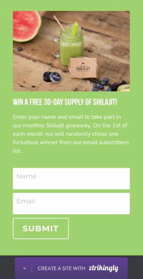 subscription form on a mobile website subscription form on a mobile website